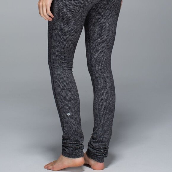 Lululemon Skinny Will Pant Size 10 Giant Herringbone Black Heathered Black - Picture 2 of 16
